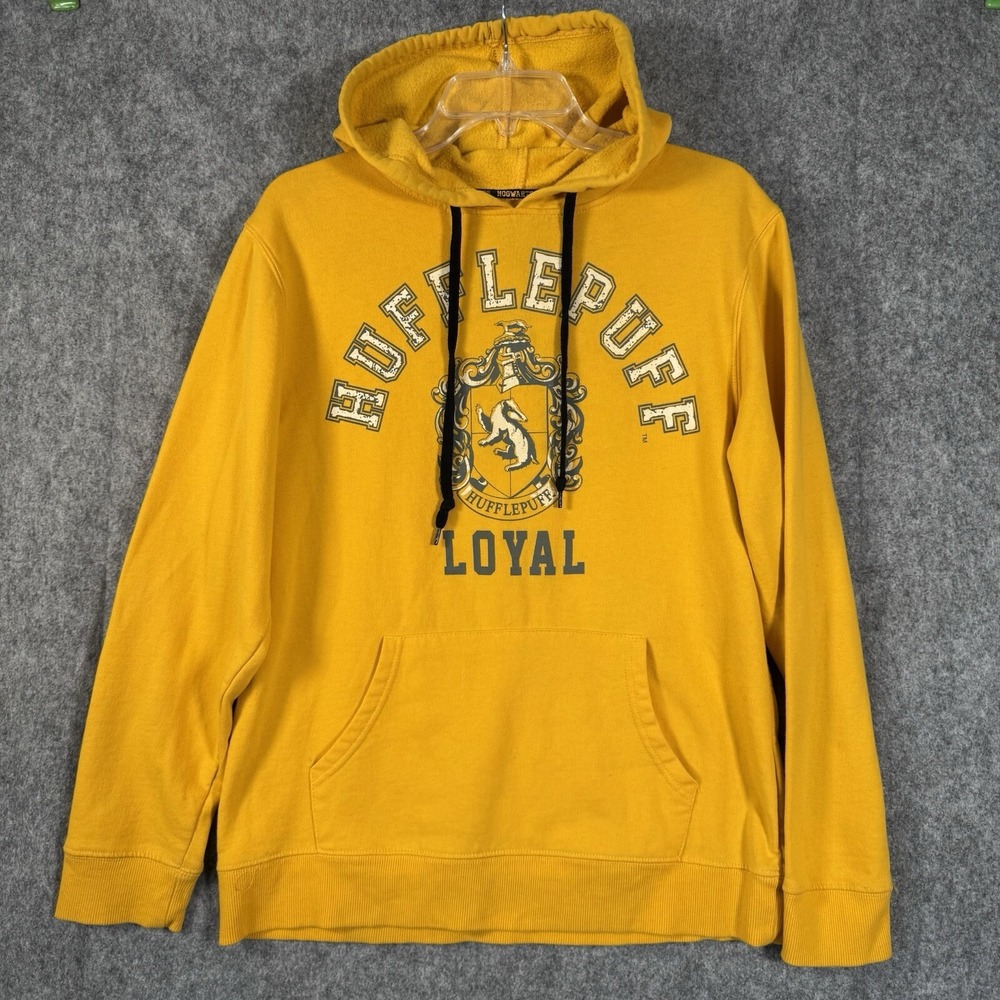 Harry Potter Hufflepuff Hoodie Sweatshirt Mens Medium Yellow Loyal School